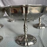 6 vintage stainless steel ice cream cups