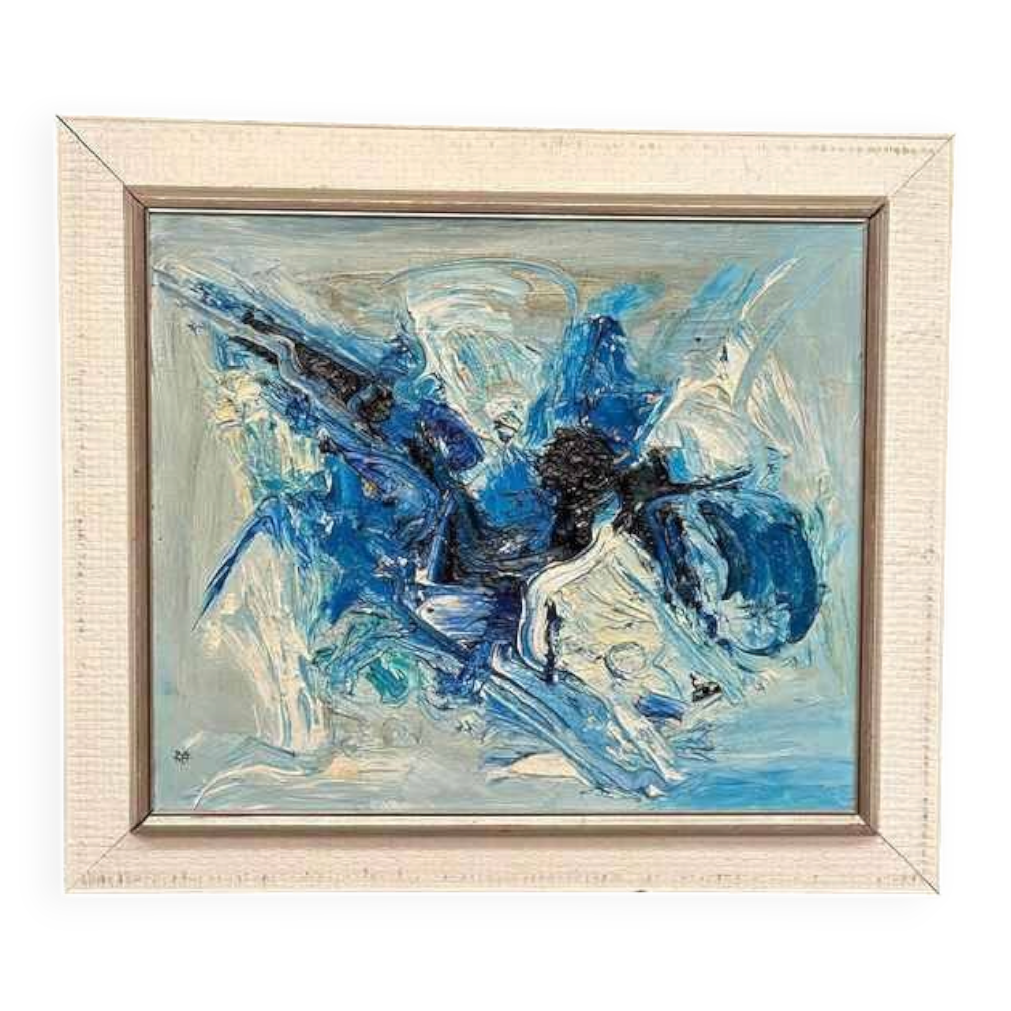 Original Mid Century Swedish Oil On Canvas – “Strummer” By Bo Westberg – Vintage & Framed 70 × 60 Cm