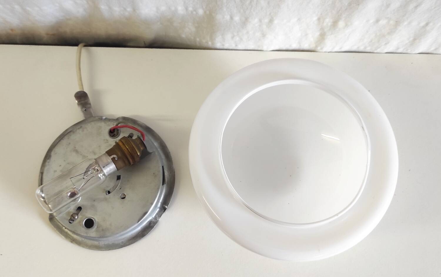 Opaline globe ceiling light 20 cm - 1960s