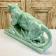 Cracked lioness sculpture art deco 1930 signed odyv