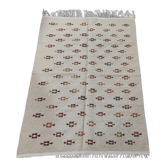 Tapis tissés main blanc et marron 125x180cm