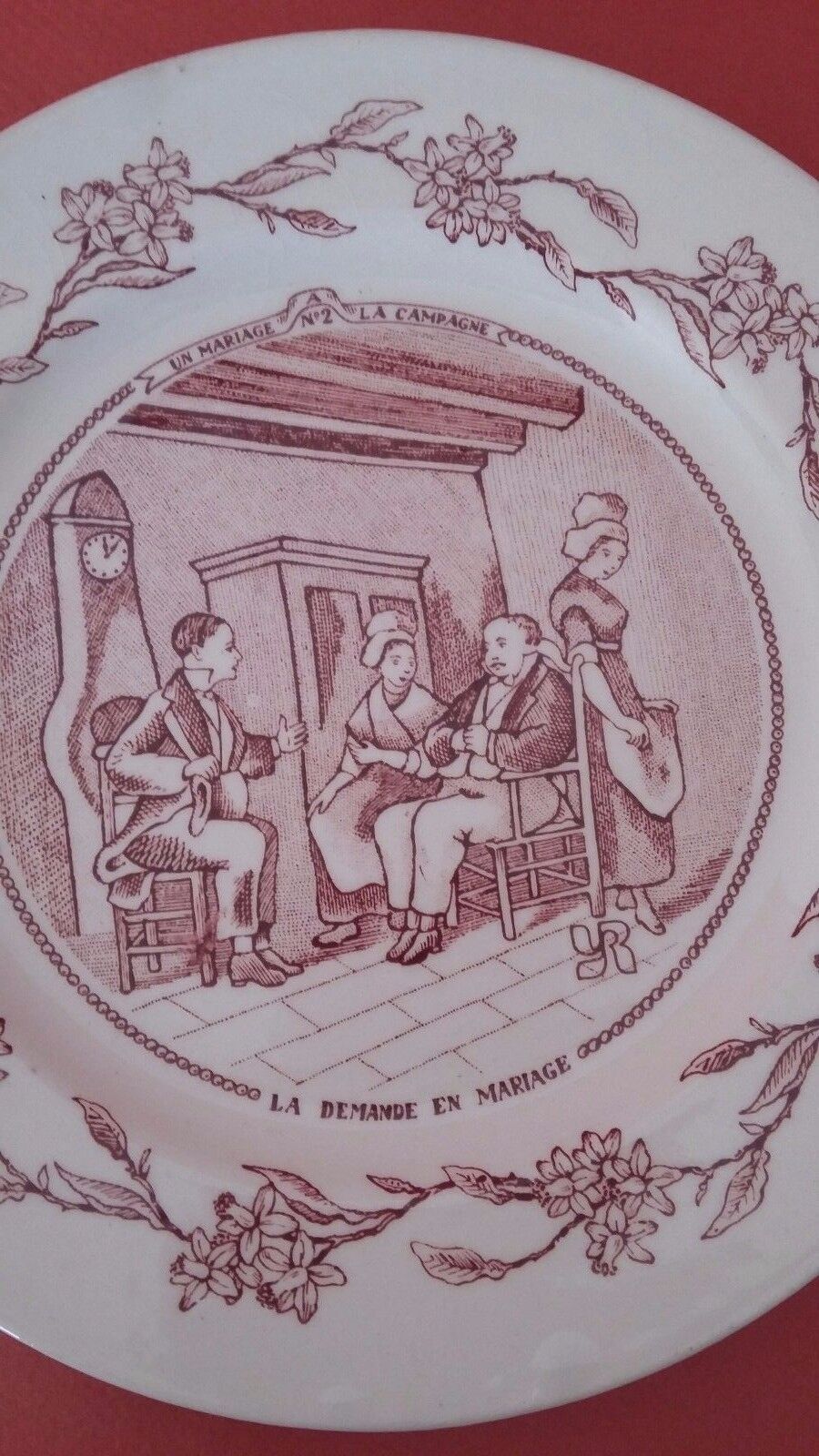 Talking plate with theme series the wedding in the countryside