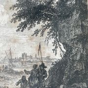 Antique engraving painting XVIIIth Franz Edmund Weirotter 1763