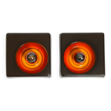 Two beautiful original 1970s Space Age ceramic wall lamps