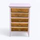 Commode vintage pieds compas rose poudré 1950