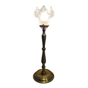 Lampe pied en laiton - tulipe