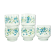 5 water glasses - decoration small blue flowers - Veronica Luminarc Arcoroc - vintage 80s