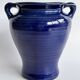Blue earthenware amphora vase