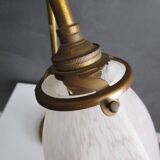 Lampe ancienne laiton et tulipe pate de verre