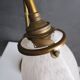 Antique brass and glass paste tulip lamp
