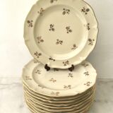 Set of 11 flat plates porcelain from Limoges