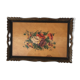 Serving tray with floral watercolor signed