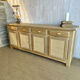 Grande enfilade buffet en chêne massif et cannage – 242 cm