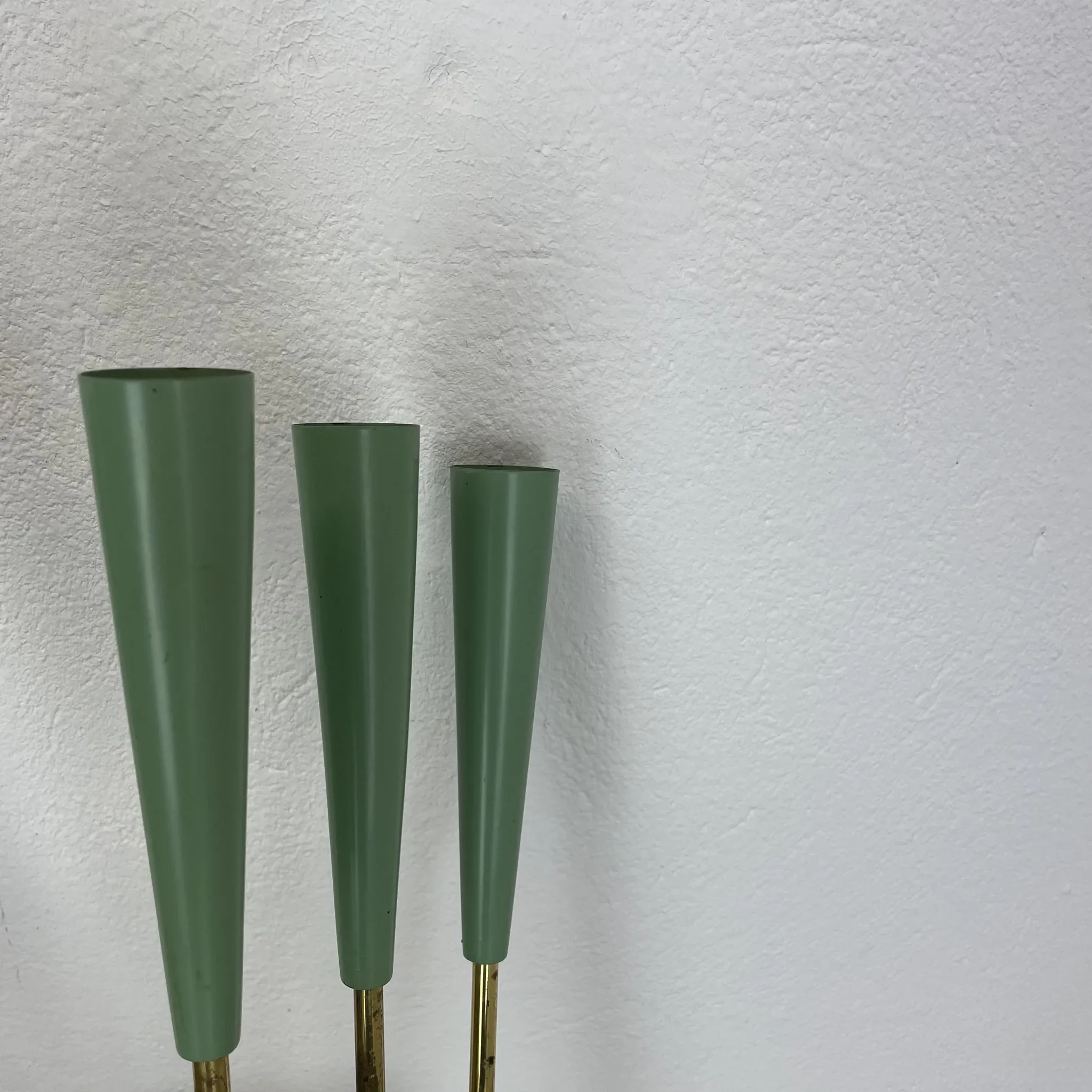 Large brass wall light in stilnovo style, 54 cm, italy, 1950s