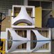 9 ceramic earthenware elements, space age architecture