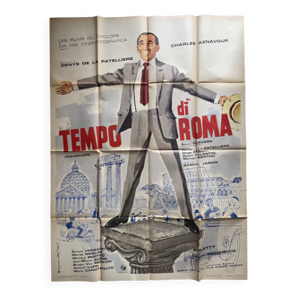 Original cinema poster "Tempo di Roma" Charles Aznavour 120x160cm 1963