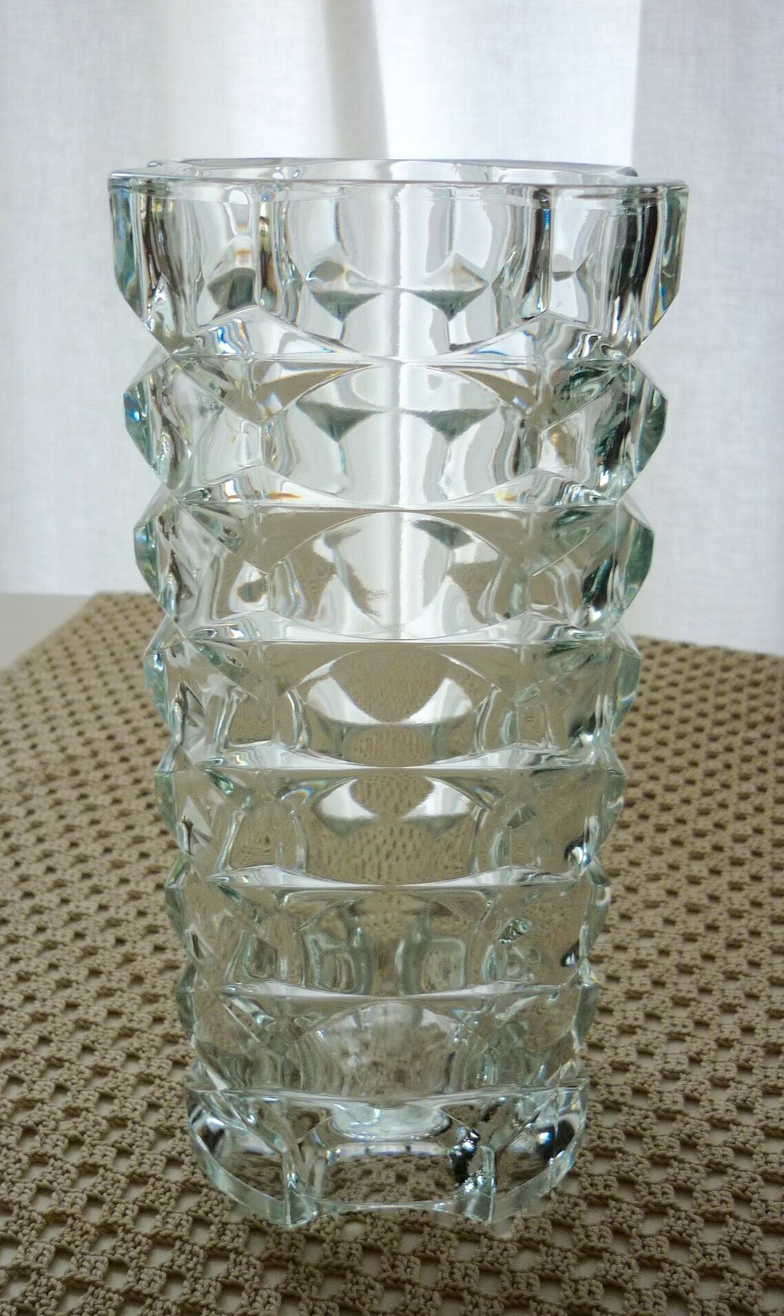 Art-deco faceted glass vase
