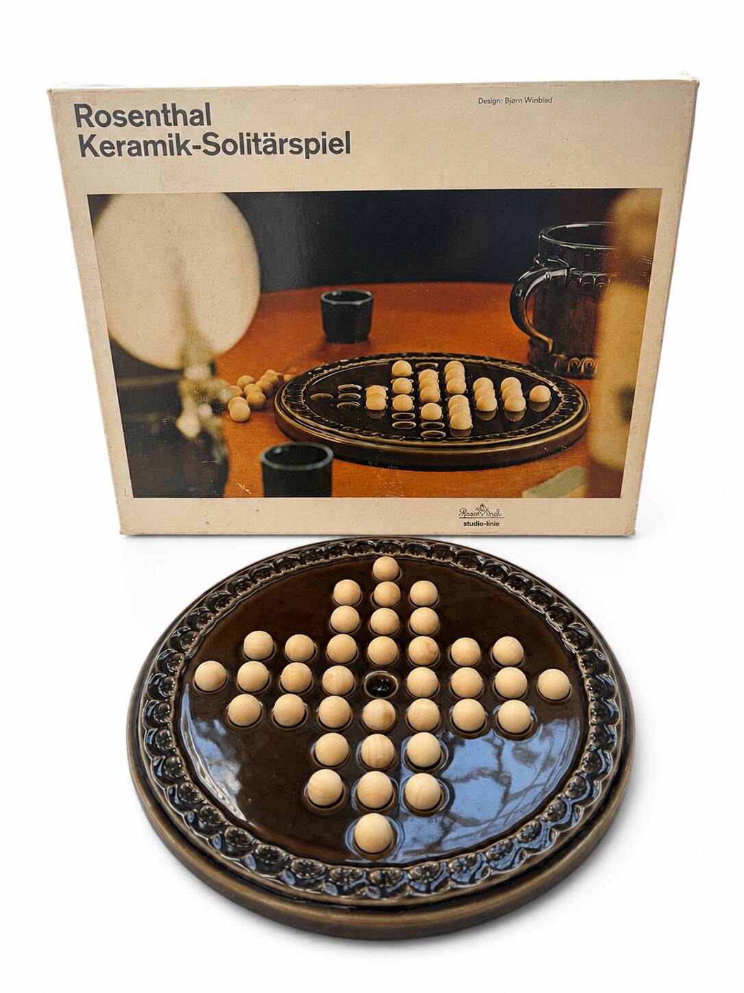Vintage Solitaire Game in Ceramic by Bjørn Wiinblad for Rosenthal
