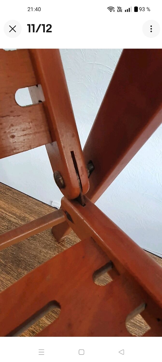 REX folding armchair by designer Niko KRALJ, 1950s, compass legs