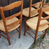 Lot de 5 chaises paillées