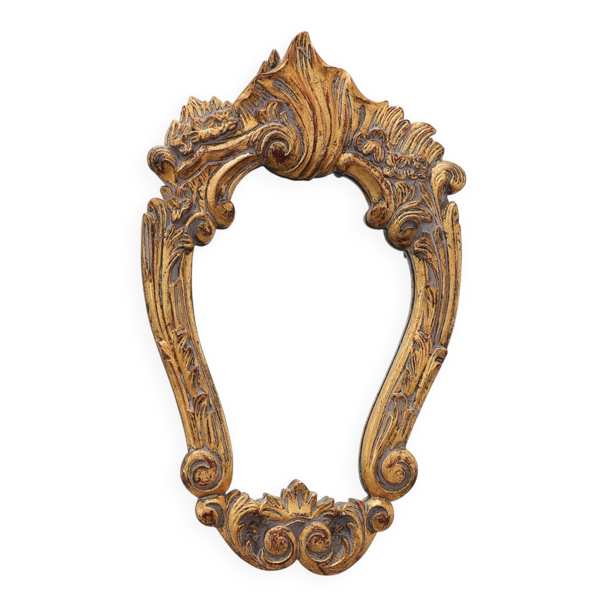 Petit miroir doré de style rococo, Italie, XXe siècle
