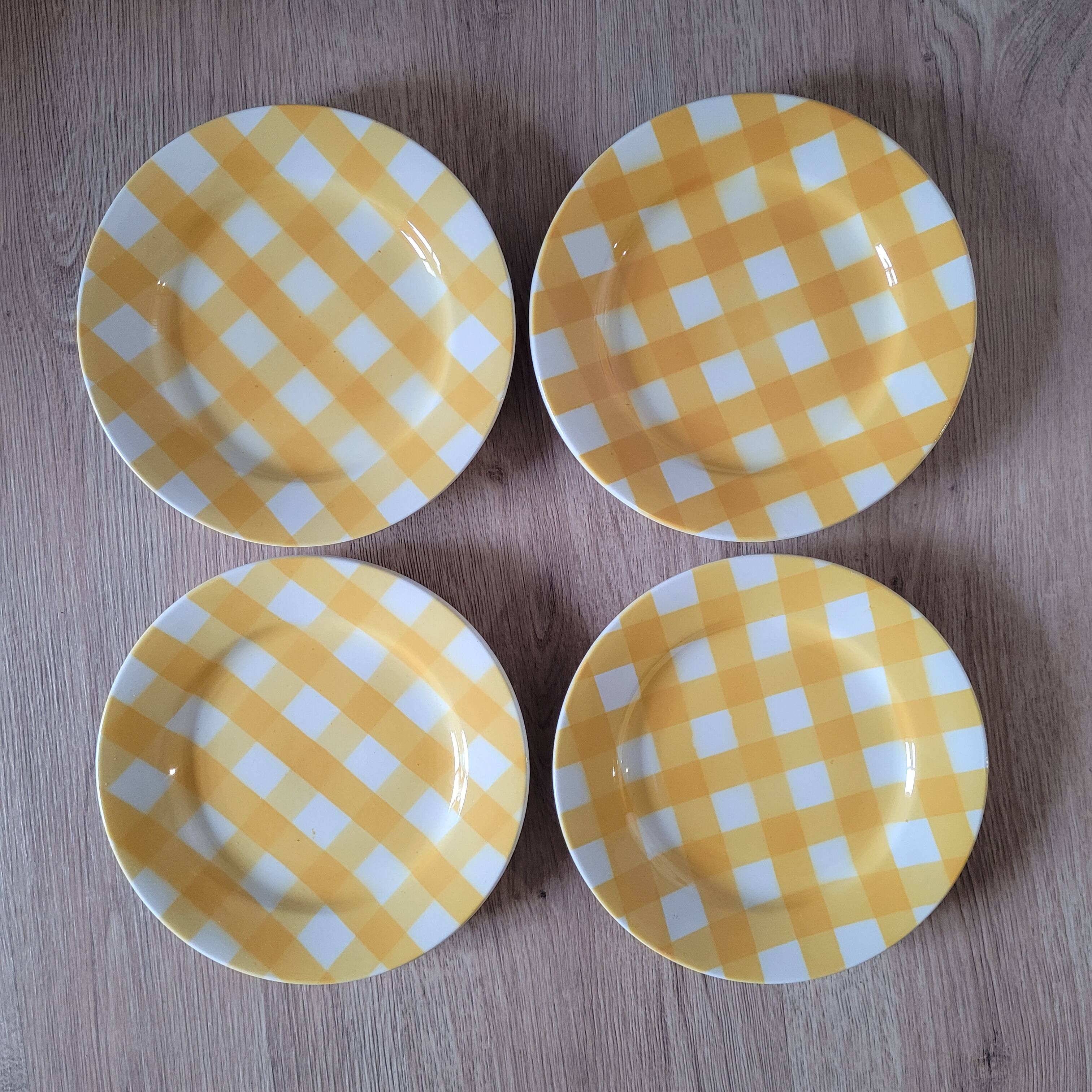 La Redoute x Selency set of 4 yellow dessert plates