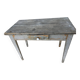 Side table in painted wood aged and patinated by time