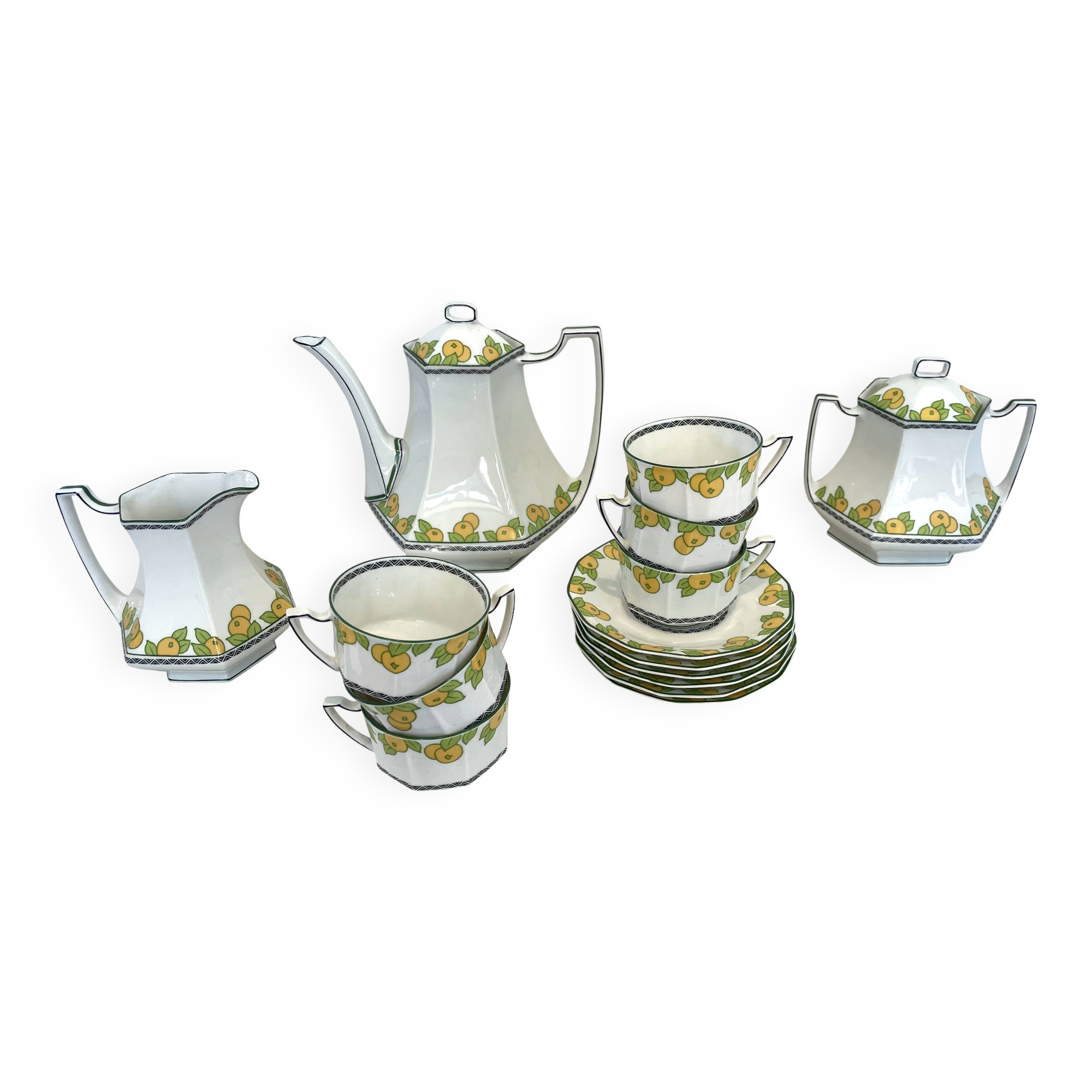 Art Deco tea service - Limoges Lanternier - 1920s 1930s