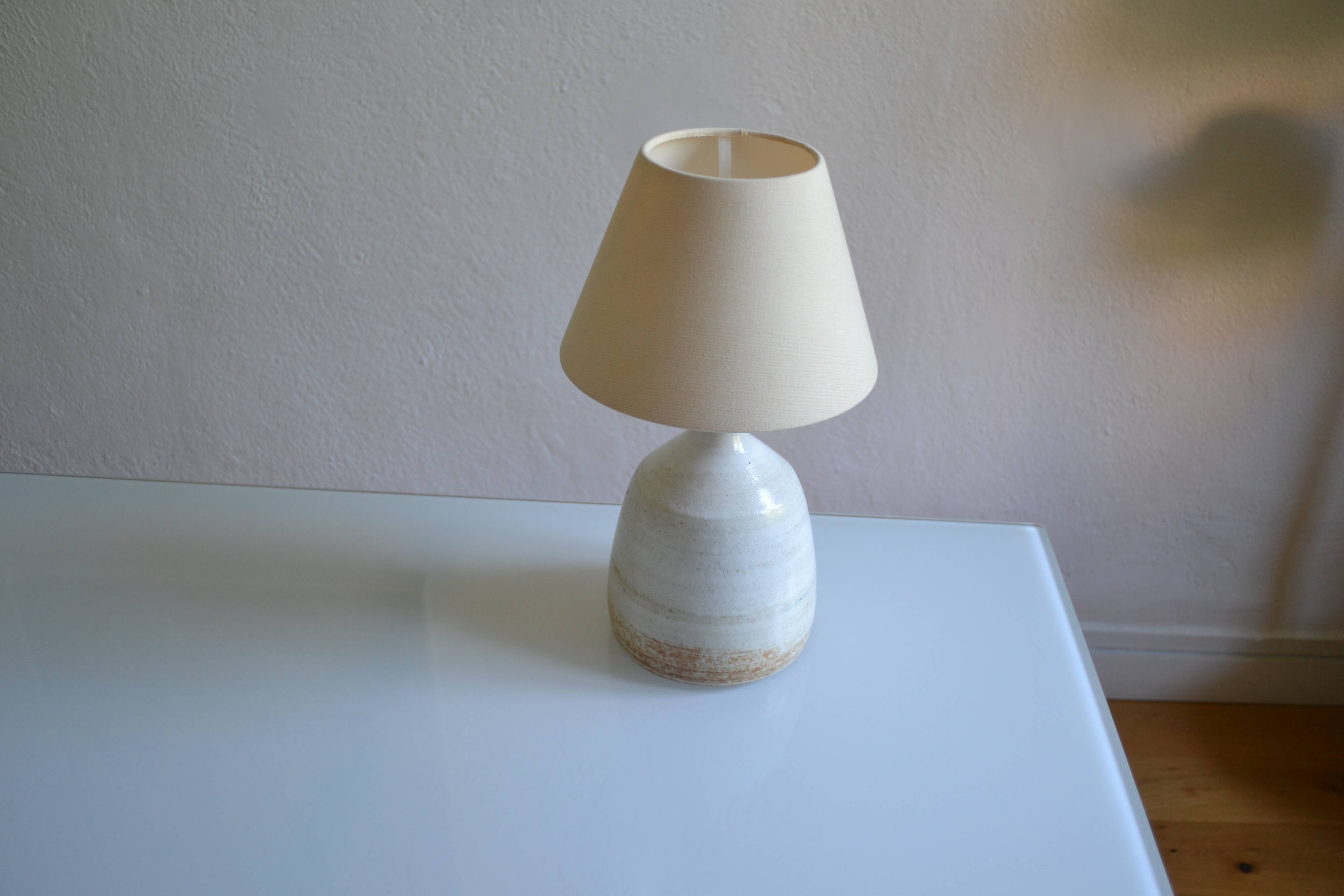 terracotta lamp base, modernist stoneware, France, 1970s