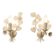 Pair of vintage floral wall sconces in white metal – Florentine style