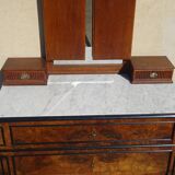 Ancien miroir triptyque en chêne