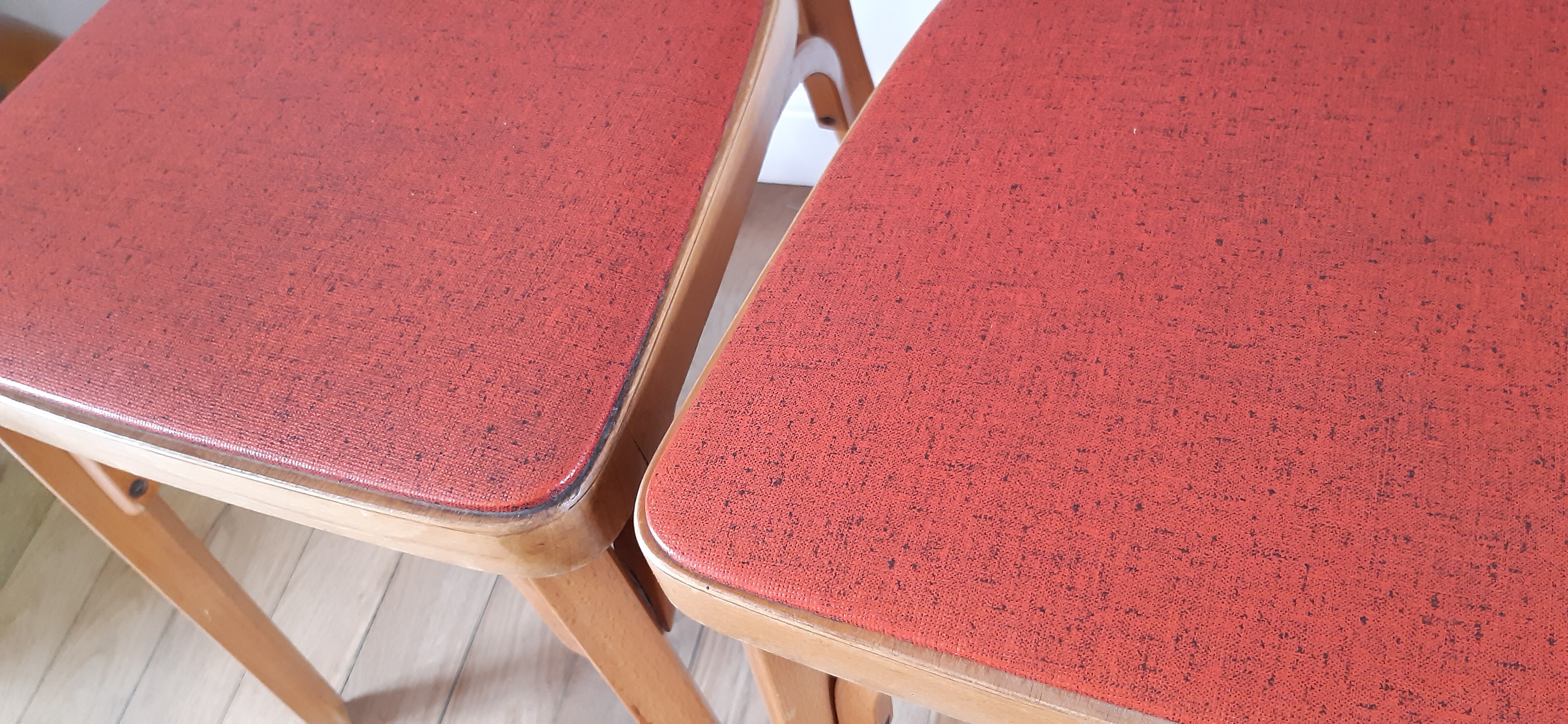 Pair of Baumann bistro chairs N°12 50s