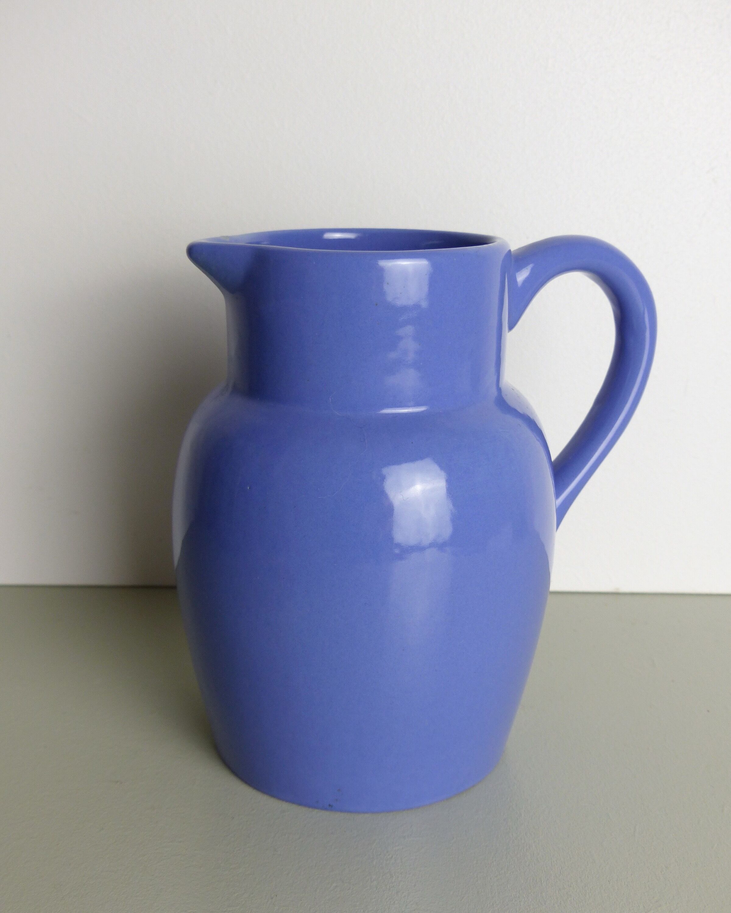 Lavender blue ceramic pitcher