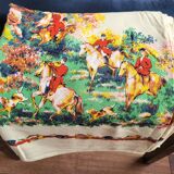 Vintage hunting tablecloth 145x125