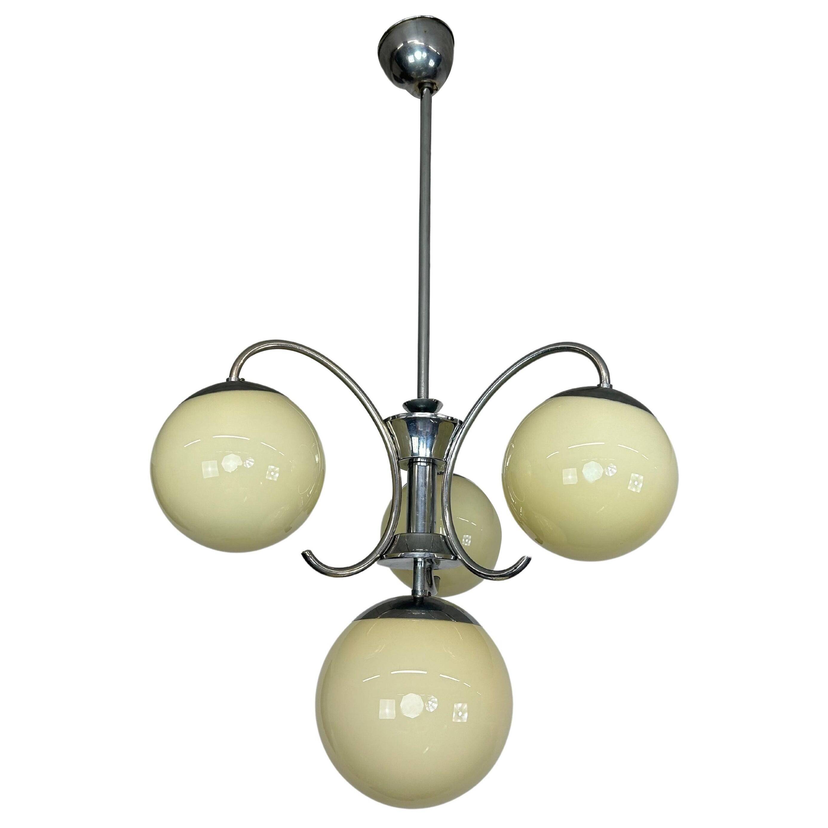 Chrome Art Deco pendant lamp