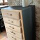 Chest of drawers with 6 drawers in matte cast iron colour.