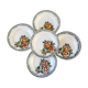 Set of 5 flat plates Digoin Sarreguemines model Adèle