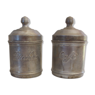 Pots à épices "zucchero, "caffé" en aluminium