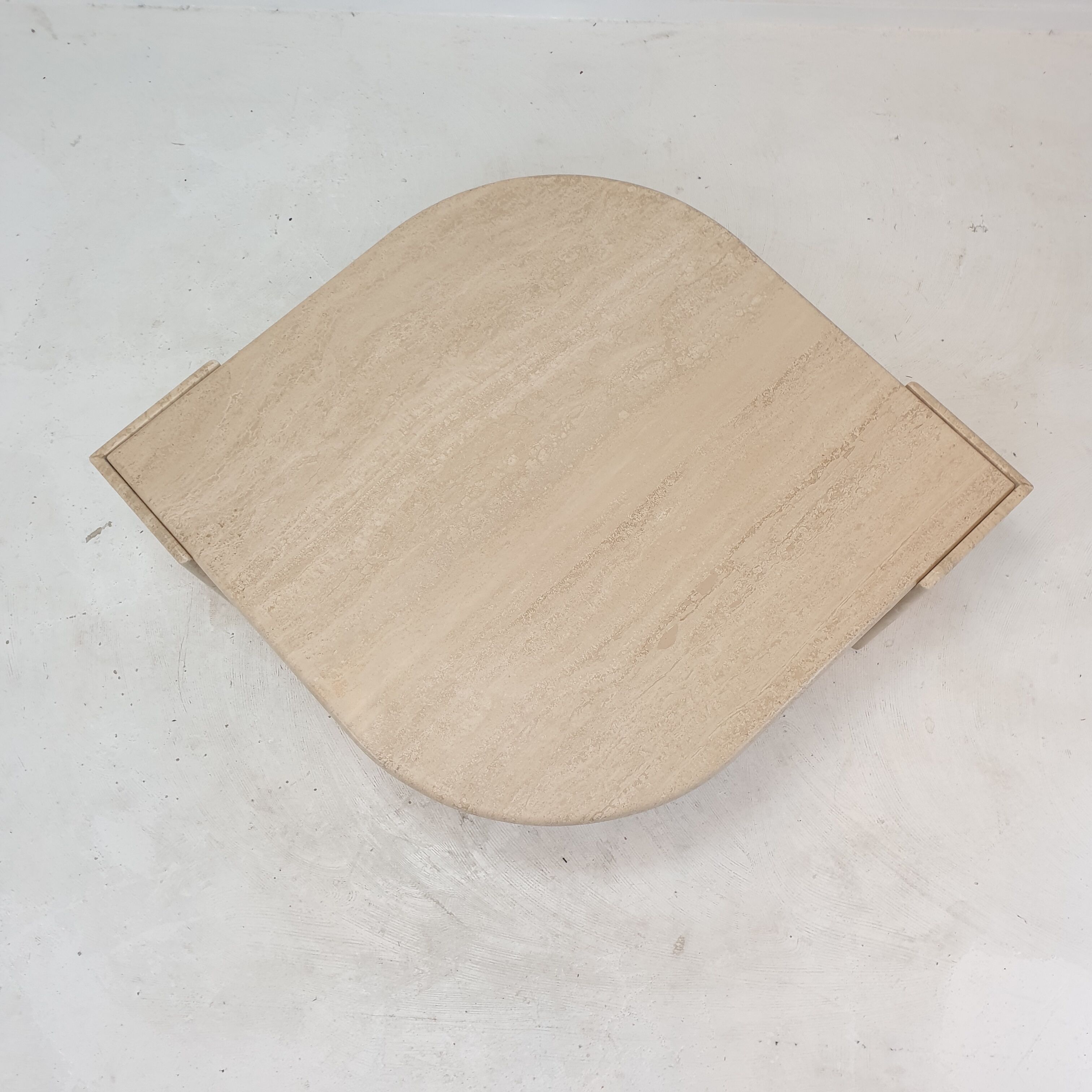 Table basse en travertin italien, années 1980
