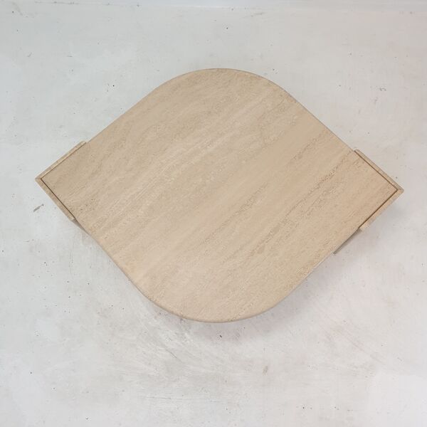 Table basse en travertin italien, années 1980