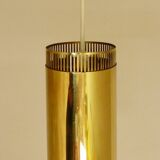 Lot de 3 suspensions cylindriques en laiton perforé, Suède années 1960