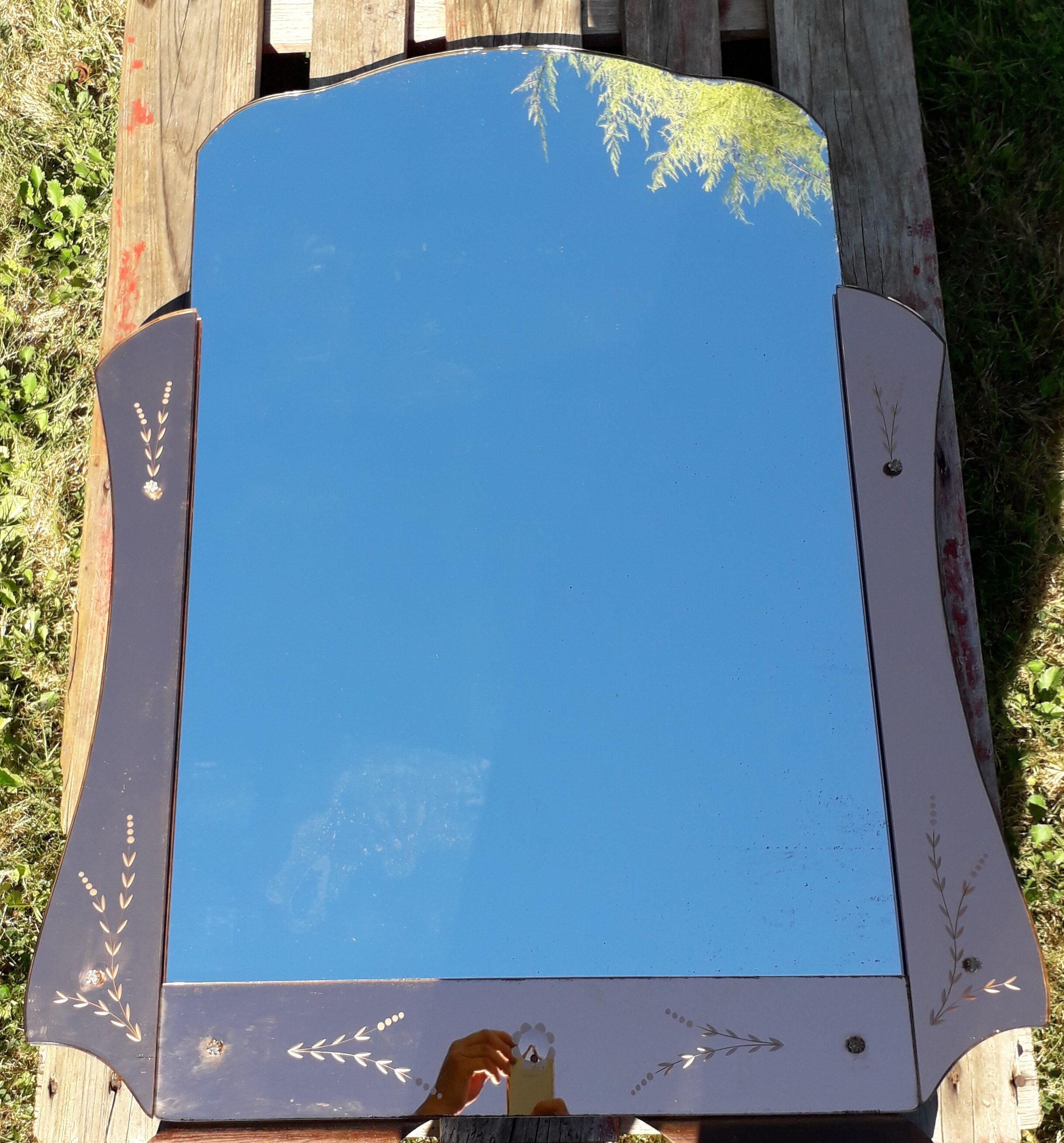 Venetian art deco mirror 102 x 76 cm