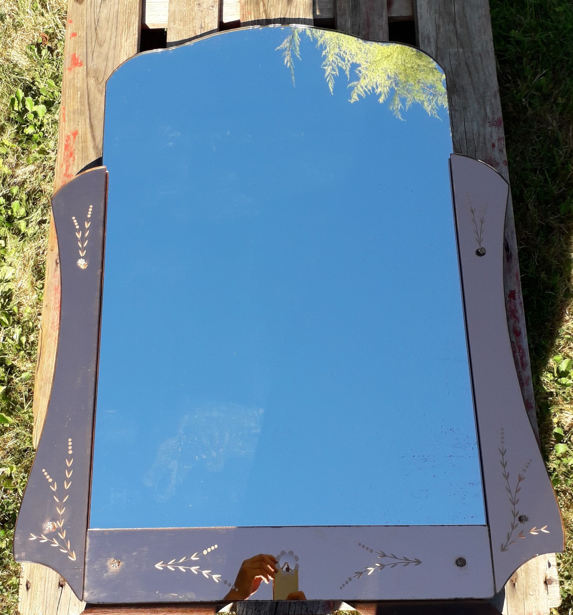 Miroir vénitien art déco 102 x 76 cm