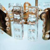 Midcentury gold crystal suspension by Orrefors, Fagerlund