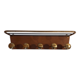 Wall coat rack gilded brass and formica 1960 vintage