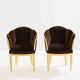 Paire de fauteuils en bois doré et velours marron parMaurice Dufrène, 1925