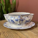Moustiers blue decor sauce boat