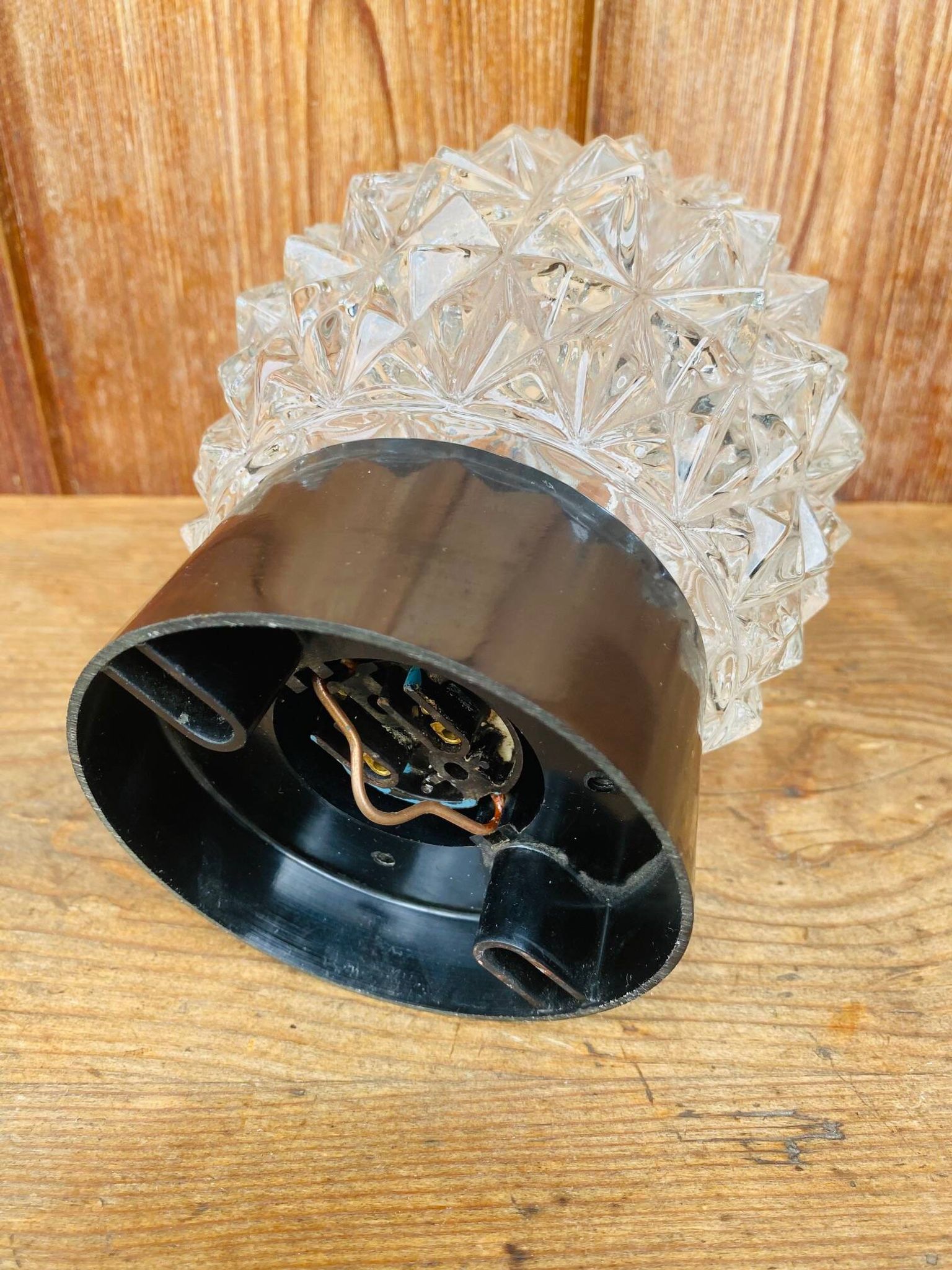 Applique murale ou plafonnier en verre vintage