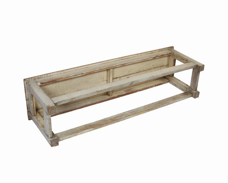 Table low patine rose white piece of old teck origin
