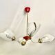 1960s red and gold 4-light chandelier